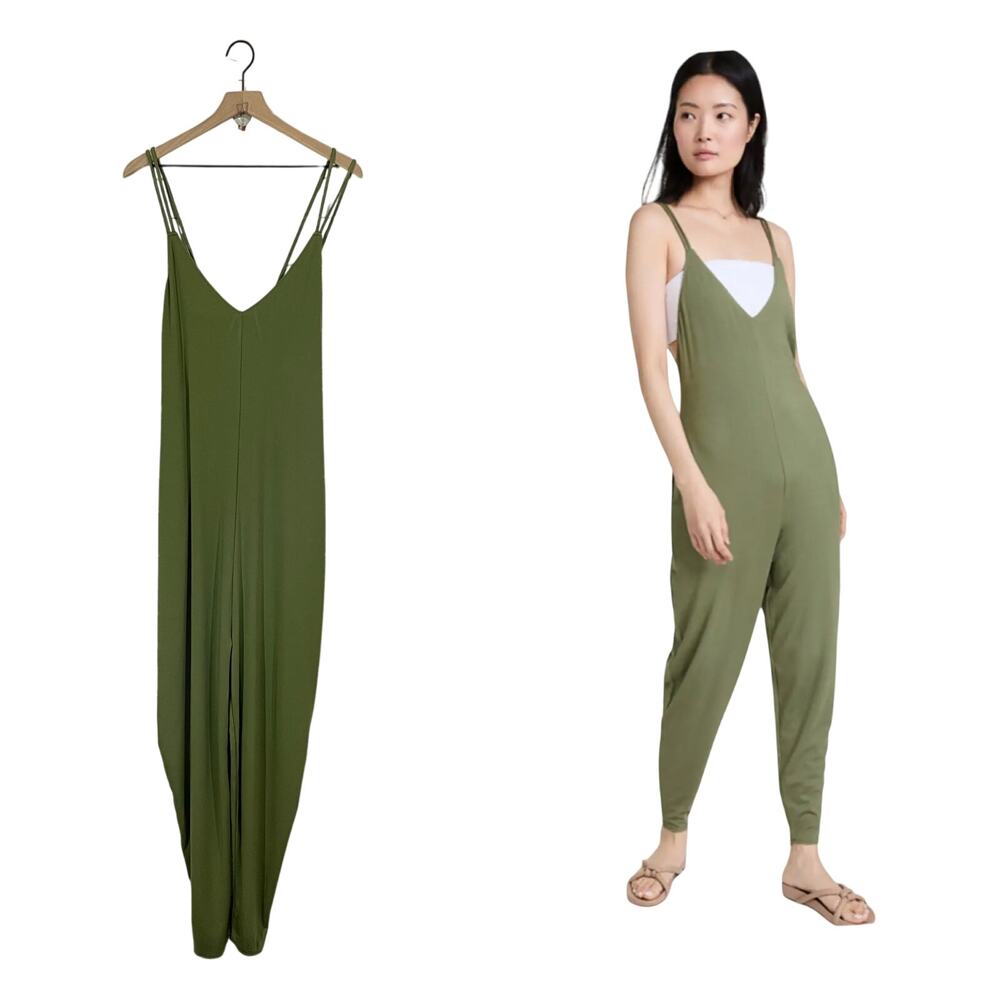 NWT Bandier Le Ore Como Modal Jumpsuit - Olive - XL